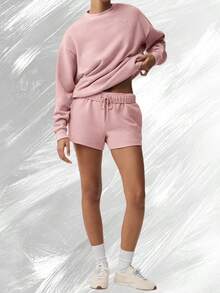 Accolade Crew Neck Pullover - 復古粉 - 查看 2