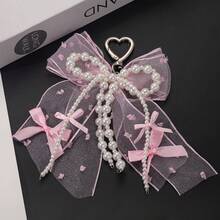 蕾丝层叠蝴蝶结珍珠钥匙扣，可爱蝴蝶结设计，包包装饰挂件，时尚高品质包包钥匙扣，甜美可爱精致少女仿珍珠蕾丝蝴蝶结DIY钥匙扣，蕾丝蝴蝶结包包挂件，蝴蝶结包包配饰，蕾丝包包挂件，心形包包挂件，女士包包挂件，丝带包包挂件，仿珍珠包包挂件，珍珠蝴蝶结包包配饰 - 彩色 - 查看 7