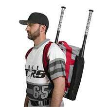 CHAMPRO Base Knock Duffle Pack - Softball/Baseball - Azul marino/flor y brillo - Ver 3