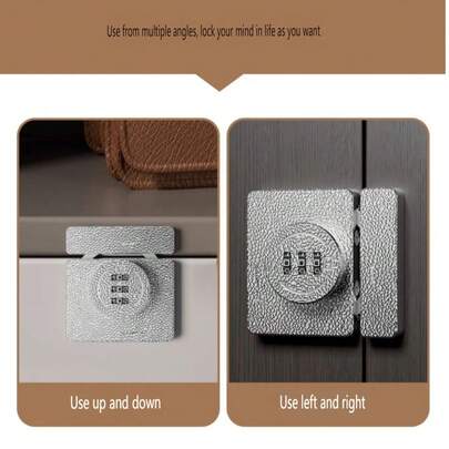 1 ổ khóa cổng kết hợp bằng kim loại - Không cần khoan, chốt khóa vận hành bằng mật khẩu cho tủ quần áo hai cánh và cửa trượt, khóa an ninh đa năng không dùng điện để chống trộm.