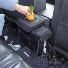 Tempat Sampah Mobil Lipat Anti Bocor dengan Tutup, Tas Penyimpanan Mobil Tahan Air, Cocok untuk Bagasi Truk dan SUV/Kursi Depan/Kursi Belakang, Kantong Penyimpanan Interior Mobil yang Mudah Dipasang, Sangat Cocok untuk Perjalanan - Hitam - View 2