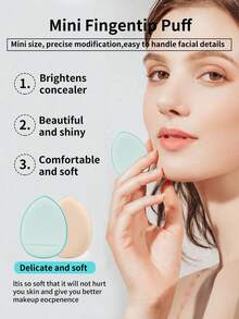 Bộ 15 miếng mút trang điểm màu hồng, thích hợp dùng cho kem nền, phấn phủ, che khuyết điểm và máy trang điểm. - Nhiều màu - Xem 8