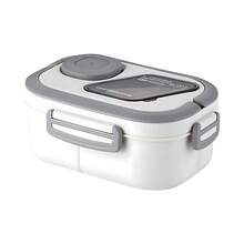 LIVINGANDHOME 3 Colors Portable Lunch Box Set With Insulated Bag,Lunch Box Food Container - Grey - View 6