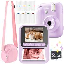 Instant Print Camera With Interesting Photo Frame And Color Filter,8X Zoom 1080P HD Digital Camera With Continuous Photography And Flashlight,Digital Camera With 4 Rolls Of Color Printing Paper,Christmas Birthday Gifts - Multicolor - View 16