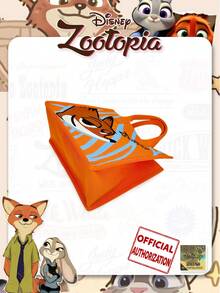 Disney Bolso de mano de punto con diseño de dibujos animados, diseño plegable portátil, adecuado para combinar a diario, compras, fiestas, regalos de vacaciones - Naranja - Ver 5