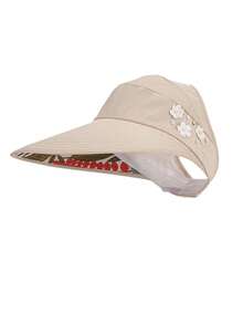 Women's Wide Brim Summer Beach Sun Hat, UV Protection, Foldable Sun Visor - A - View 13