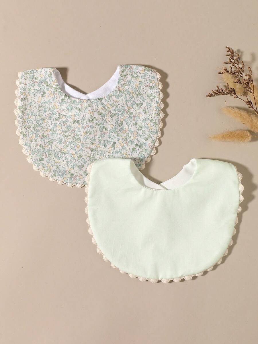 2pcs Baby Bibs, Decorative Bibs For Newborn Girls, Baby Shower Gift - Multicolor - View 1