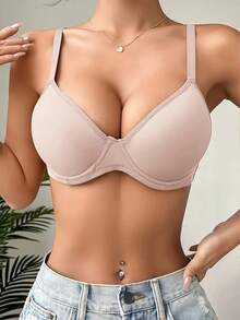 2pcs,Push-Up Underwire Bras - Multicolor Set, Ultra Comfy & Breathable Pad Everyday Support T-Shirt Lingerie - Multicolor - Ver 8