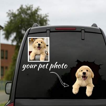 Custom Pet Stickers For Car Windows Featuring Cute Dogs, Cats, Chameleons, And Foxes. High-Quality, Stylish Stickers For Laptops, Personalized Pet Stickers, Perfect As Gifts For Friends, Family, Boyfriends, Girlfriends, Parents, And Siblings