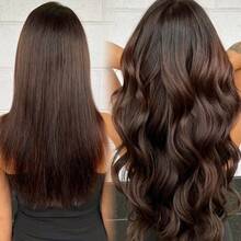 Tóc nối dạng băng dính màu nâu đậm, tóc thật Remy, 20 lọn, thẳng, không đường nối, vô hình. - S2 - Xem 3