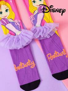 Disney 可爱3D立体公主系列过膝长袜，时尚白雪公主儿童派对袜，高品质礼物，开学季，趣味时尚小粉丝公主小腿袜 - 彩色 - 查看 5