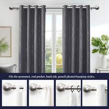 1PCS Heavy-Duty Curtain Rod, Adjustable Window Rods, 1 Inch Metal Tube For Curtains, Drapes & Blackout Panels, Easy Installation - Silver - View 2
