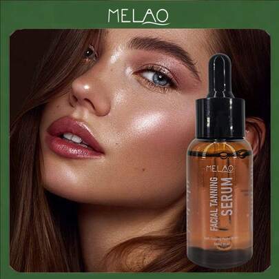  MELAO Face Bronzing Essence - Face Bronzing Serum, Achieve Natural Sun-Kissed Healthy Tan Skin Without Sun Exposure - Lightweight Non-Sticky Bronze Essence, 30ml