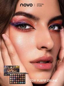 NOVO 40-Color Eyeshadow Palette – Matte & Shimmer, Highly Pigmented, Long-Lasting - 02# Violet Bliss - 查看 3