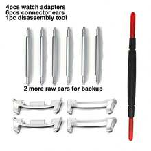 11pcs Watch Adapter Tool Sets Including 4pcs Watch Connectors Compatible With Samsung Galaxy Watch 8 8 Classic Watchband Stainless Steel Connector For Ultra/ Ultra 2025 Watch Accessory,With 6 Pcs Raw Ears And 1 Pc Disassembly And Assembly Tool - Multicolor - View 25