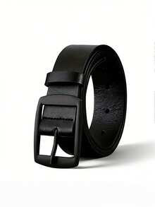 1pc Electroplated Buckle Versatile Men's Belt - Black - View 5