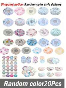 Random Color Pattern Reusable Waterproof Shower Cap Set, Thickened Shower Cap Suitable For Women, SPA, Hair Salon, Bathroom Accessories - Thickened version - View 11