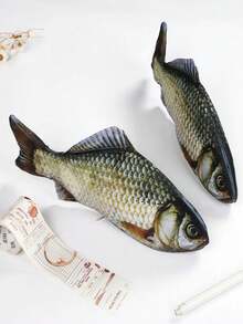 1pc Unique Creative Realistic Carp Pencil Case,Realistic Crucian Carp Fish Pencil Case & Pen Bag,Carp Fish-Like Zipper Pouch Pen Pencil Case Makeup Bag Simulated Salted Fish Pencils Pouch Bag Funny School Pencil Cases Stationery - View 3