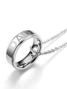 1 chiếc mặt dây chuyền chữ "I Love You" bằng thép không gỉ thời trang, quà tặng Ngày của Cha, phụ kiện trang sức bằng thép titan, quà tặng trang sức cá nhân hóa, phù hợp để đeo hàng ngày, hoàn hảo cho tiệc tùng, ngày lễ, trang phục thường ngày và du lịch. - Nhiều màu - Xem 2