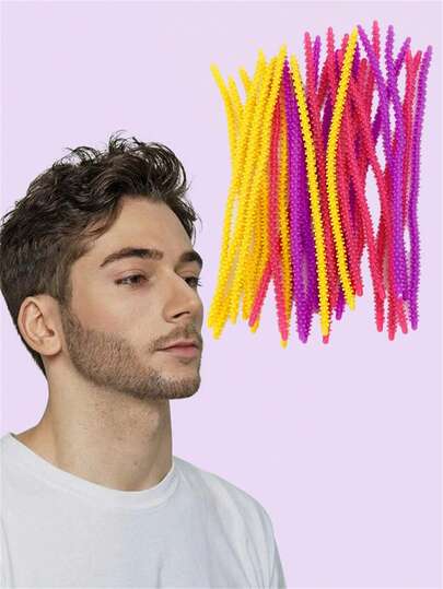 10 pièces Bigoudis en silicone en forme de feu d'artifice, outils de coiffure et de teinture pour hommes, dreadlocks, cheveux bouclés