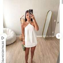 Women's Wrap Tank Top With Tie Neckline, Flare Style, Dune Fabric - 白色 - 查看 1
