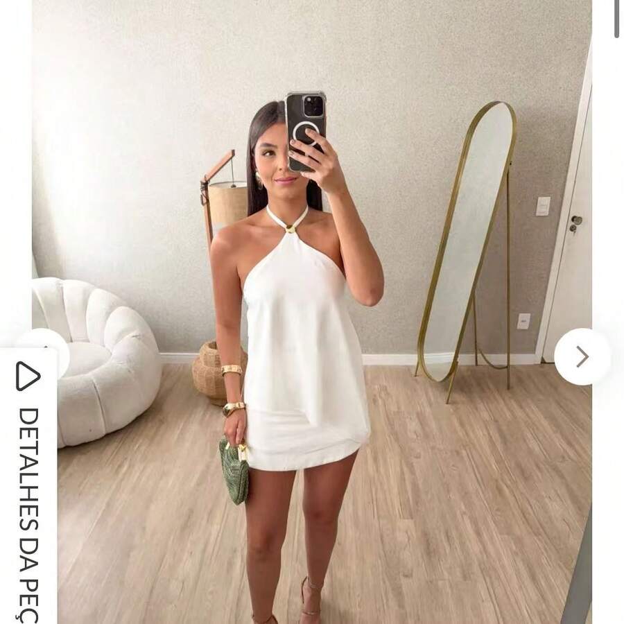Women's Wrap Tank Top With Tie Neckline, Flare Style, Dune Fabric - 白色 - 查看 1