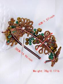1件奢华水晶串珠花朵发箍，优雅夏季女士发饰，适合婚礼、派对、假日、宴会、旅行等场合，可作发带、头饰、发箍、节日、生日等。 - 彩色 - 查看 6