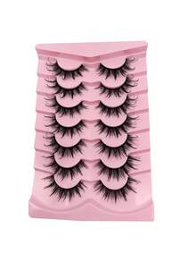 7 pares de pestañas de diseño "Wet Lash", efecto rizado y esponjoso 8D, ojos que se mueven como girasoles iluminados - Ver 6