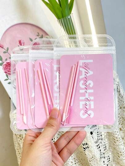 3pcs Eyelash Extension Salon Care Set, Includes Lash Care Card & Tools