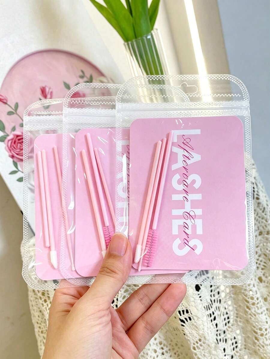 Bộ dụng cụ chăm sóc nối mi 3 món, bao gồm thẻ hướng dẫn chăm sóc mi và dụng cụ. - Nhiều màu - Xem 1
