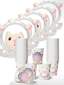 Bộ tách và đĩa giấy họa tiết hình cừu Eid Al-Adha, thích hợp dùng cho trà, cà phê, nước ép, đồ uống nóng và lạnh, đồ trang trí lễ Eid Al-Adha của người Hồi giáo, bộ đồ dùng tiệc Eid Al-Fitr của người Hồi giáo, quà tặng Eid. - Nhiều màu - Xem 2