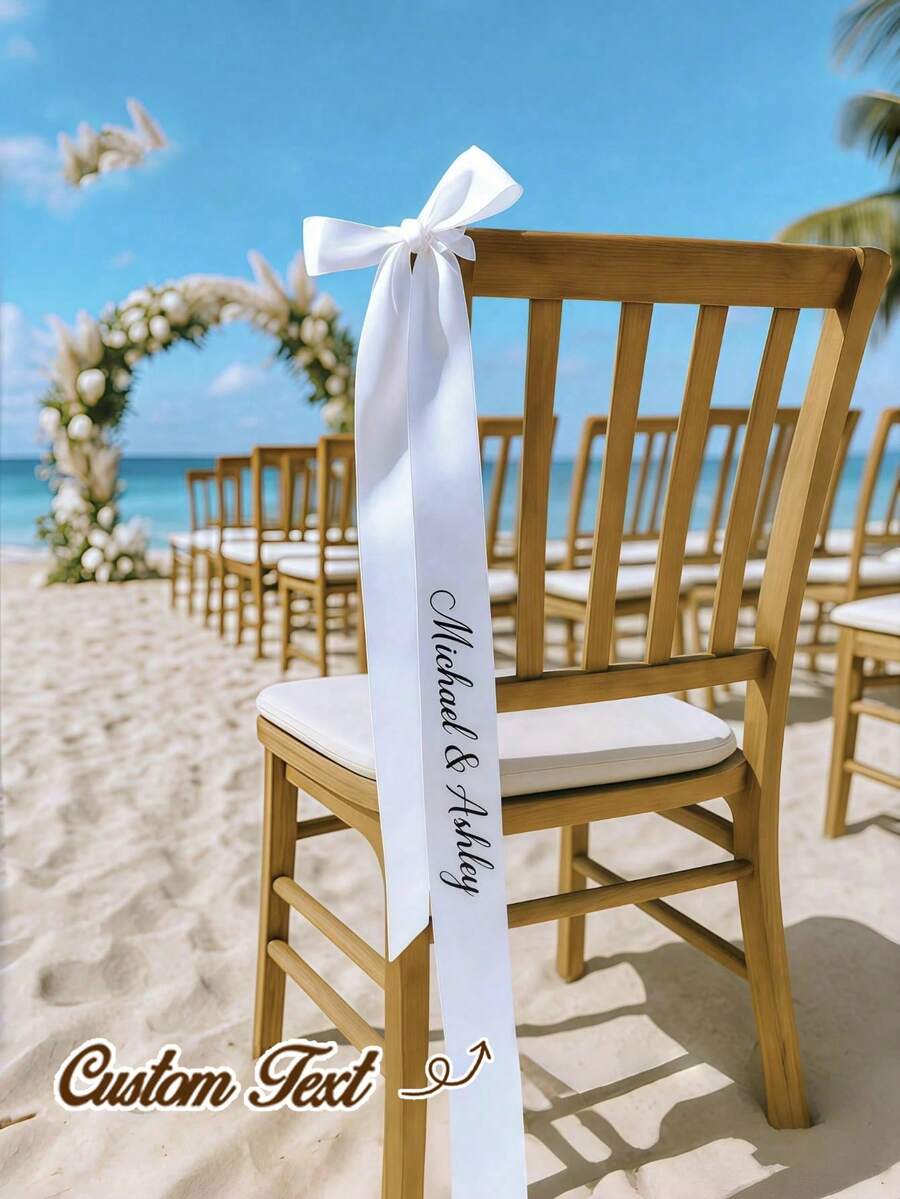 Pita Nama Pengiring Pengantin Kustom Ukuran 200*8cm, Pita Pernikahan yang Dipersonalisasi, Pita Dekorasi Buket Pengiring Pengantin, Pita Kustom Pesta Pengantin, Pita Dekorasi Warna Champagne, Dekorasi Pernikahan, Hadiah untuk Pengantin dan Pengiring Pengantin - MultiWarna - View 1