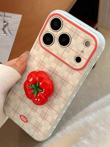 1 chiếc, họa tiết kẻ caro xanh dương, táo và cà chua đỏ, kèm hình ảnh stent, thích hợp dùng cho iPhone 17/ 17 Pro Max, 16 Pro Max, 15 Pro, 14, 13/12/11. Thích hợp làm quà tặng Ngày Valentine/Sinh nhật/Ngày của Mẹ/Lễ Phục Sinh cho gia đình/bạn bè/chị em gái/bạn trai. - Màu xanh bụi bặm - Xem 3