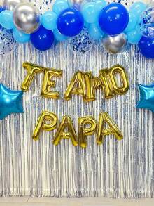 9件組 TE AMO PAPA 字母氣球套裝（黑色、金色、銀色）愛你爸爸，適用於父親節派對、室內攝影背景裝飾、最佳爸爸節日裝飾 - 多色 - 查看 4