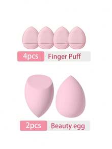 41件套化妆工具套装，包括：25支化妆刷套装+3个化妆海绵+3个迷你化妆海绵+3个三角粉扑+3个迷你气垫粉扑+1个发圈+2个手碗挂绳+1个化妆刷清洁工具 - 粉色 - 查看 12