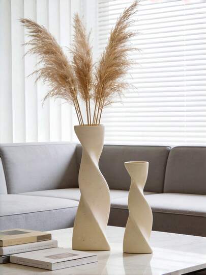 1pc Geometric Twisted Vase, Minimalist Yet Creative Geometric Rotating Vase, Suitable For Home, Living Room, Desk And Foyer Decor