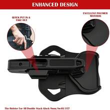 Polymer PA66 Holster Suitable For 9mm/SW40/357 Rail Pistols - Black - View 3