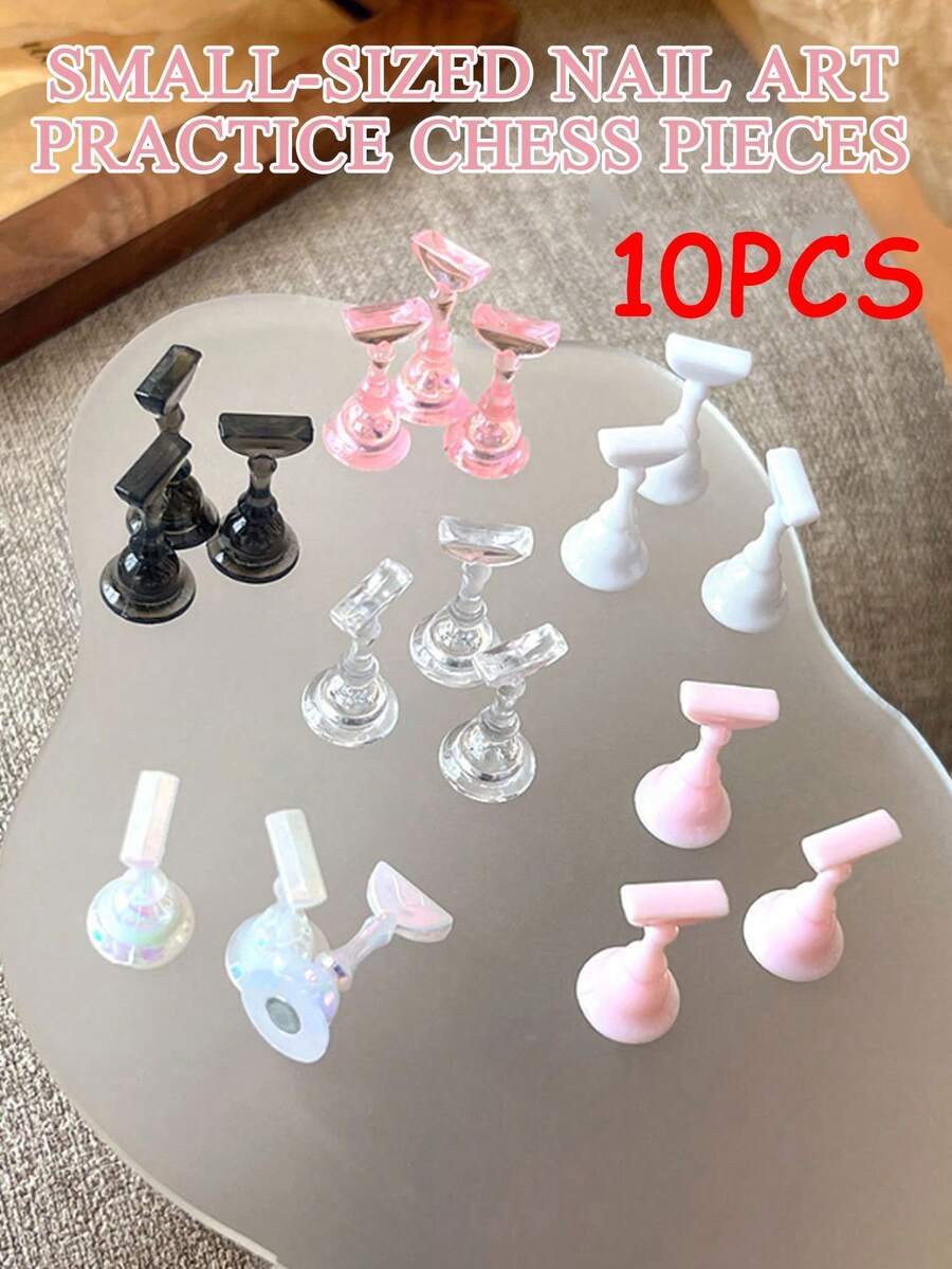 10 món dụng cụ tập vẽ móng hình quân cờ, khay đựng móng từ tính trong suốt, giá trưng bày móng, dụng cụ làm móng nghệ thuật, dễ sử dụng và dễ làm quen (5 món/1 cái) - Nhiều màu - Xem 1