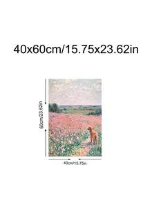 1幅现代粉彩野花油画印刷品，花卉风景墙画，金毛犬艺术画，腊肠犬海报，节日礼物，送给朋友的理想礼物，卧室艺术印刷品，客厅装饰，办公室装饰，厨房装饰，浴室装饰，墙面艺术，墙面装饰，家居装饰，房间装饰，帆布墙画，海报，带框墙画，可选画框 - A - 查看 12