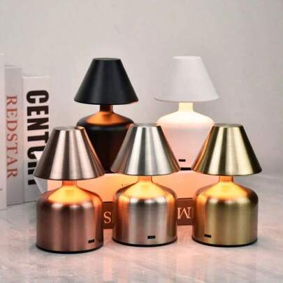 1pc Cordless Adjustable Mushroom Desk Lamp, Modern Macaron Touch Control Smart 3-Color Mushroom Lamp, Portable Rechargeable Night Light, Stepless Dimming, Birthday Gift Bedside Lamp, Suitable For Bedroom, Living Room, Home Decor And Gifts