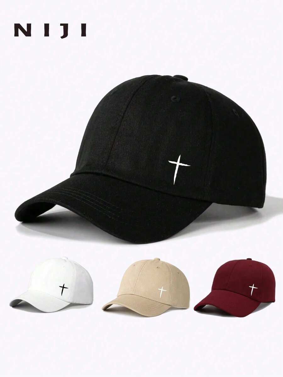 1pc Men's Cross Print Baseball Cap, Men's Geometric Pattern Trucker Hat, Suitable For Daily Life And Outdoor Leisure Sports - Nhiều màu - Xem 1