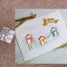 Molde de Corte de Metal, Decoração de Casa de Praia, Scrapbooking, Confecção de Cartões, Relevo, Cartões de Saudação, Ação de Graças, Feriados - MC686 - Visão 1