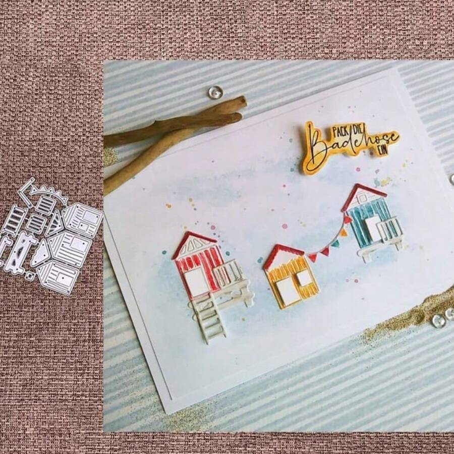 Molde de Corte de Metal, Decoração de Casa de Praia, Scrapbooking, Confecção de Cartões, Relevo, Cartões de Saudação, Ação de Graças, Feriados - MC686 - Visão 1
