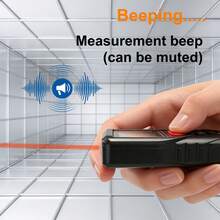 Máy đo khoảng cách laser cầm tay kỹ thuật số IP54, phạm vi 50m, 70m, 100m, 120m, màu đỏ, kèm túi đựng di động. - C-70 - Xem 9