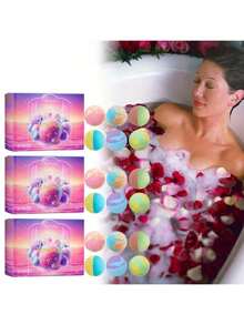 Christmas Bubble Bath Ball - Mild Cleaning And Moisturizing Body Foam, Remove The Stains On The Light Beige Surface, Lasting Flower Fragrance, Care For The Light Beige Skin All The Year Round, Perfect Gift Choice: Mother's Day/Christmas Or Travel - Multicolor - View 2