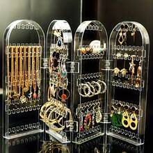 Large Capacity Jewelry Storage Box, Transparent Earring Holder Organizer, Multifunctional Storage Box Suitable For Small Business Owners, Shops And Retailers - Multicolor - View 12