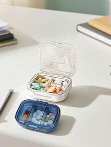 1-3pcs Dopamine Portable Weekly Pill Box, Waterproof Sealed Mini Pill Box, Designed For Medication Storage, Suitable For Travel Dispensing, Can Hold One Day's Dose. - Multicolor - View 3