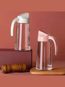 2个自动开启玻璃油瓶，600毫升/630毫升大容量厨房酱油醋瓶，防漏油容器 - 查看 2