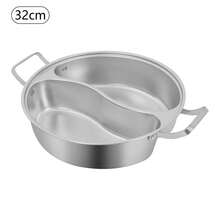 32 Cm Hot Pot With Divider And Lid, Shabu Shabu Hot Pots 304 Stainless Steel Chinese Dual Sided Pot Set For Induction Cooktop Gas Stove Dual Sided Soup Cookware, Chinese Induction Shabu Pot - View 10