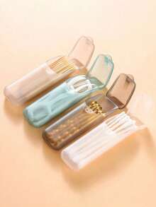 Hộp đựng tăm xỉa răng và chỉ nha khoa di động 1/2/6 chiếc - Hộp đựng thuốc du lịch chống rò rỉ với nắp trong suốt, hộp đựng dụng cụ chăm sóc răng miệng EDC nhỏ gọn cho tăm xỉa răng, chỉ nha khoa - Hộp nhựa bền, thích hợp cho du lịch, ngoài trời, nhà, văn phòng - Thiết kế tiết kiệm không gian, giá đựng tăm, sắp xếp nhà cửa, kiểu dáng thời trang, niêm phong an toàn, dành cho người thường xuyên đi du lịch. - Nhiều màu - Xem 6